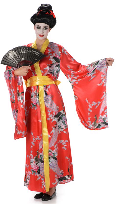 Geisha Ladies Fancy Dress Oriental Japanese National Kimono Womens