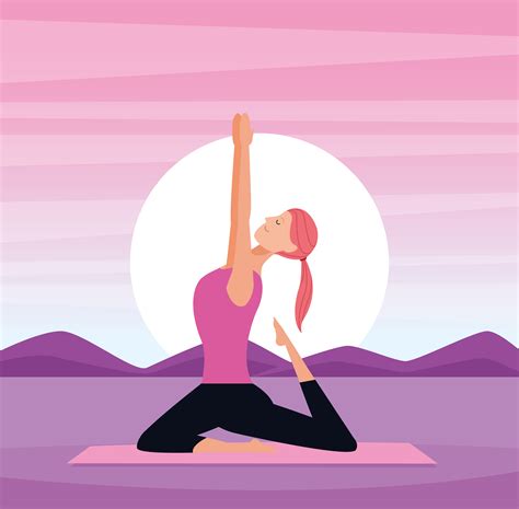 Woman In Yoga Poses 657640 Vector Art At Vecteezy