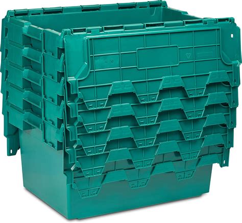 5x New 80 Litre Green Not Recycled Plastic Storage Boxes Crates Totes