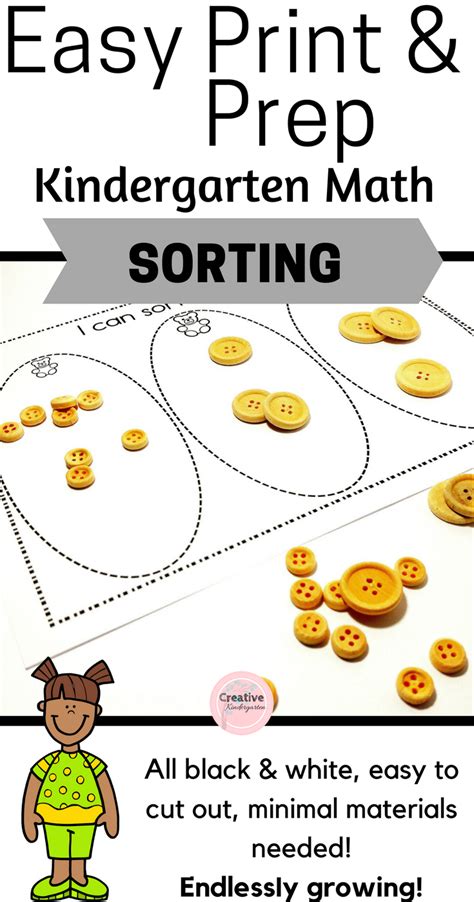 Easy Print And Prep Kindergarten Math Centers Sorting Use These Activities To Reinforce