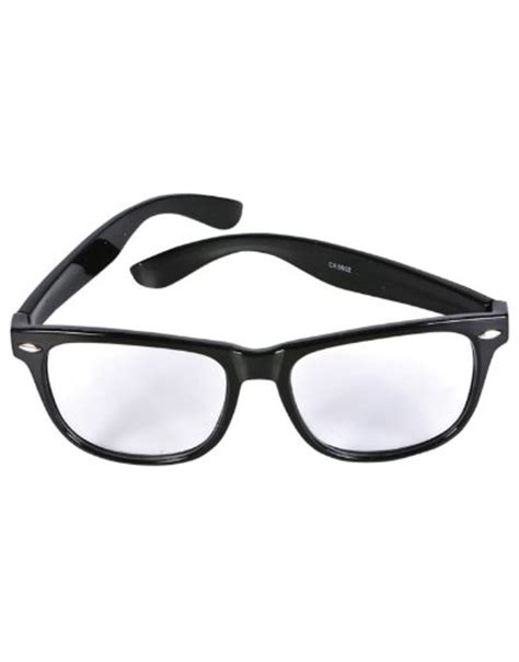 New Nerd Glasses Buddy Wayfarer Black Frame Clear Lens Vision Care