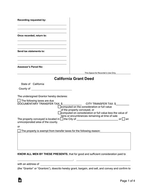 Free California Grant Warranty Deed Form Pdf Word Eforms Sexiz Pix