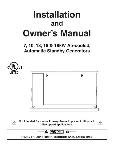Generac Generator Installation Manual