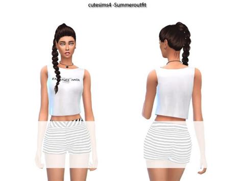 The Sims Resource Black And White Summeroutfit By