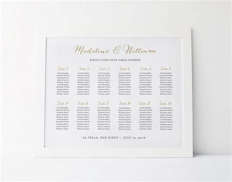 Wedding Seating Chart Template Seating Plan Rustic