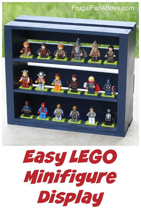 I decided to build this simple lego minifigure display case to hang on the wall. DIY Wooden Crate LEGO Minifigure Display - Frugal Fun For Boys and Girls