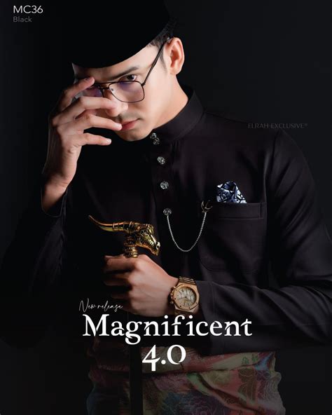 Baju Melayu Magnificent 40 Black Elrah Exclusive Store