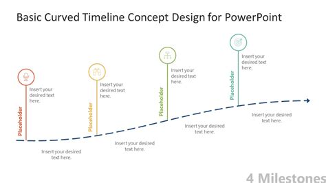 4 Milestone Simple Timeline Diagram Slidemodel