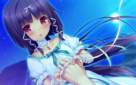 Arisegawa Arle Bandage Black Hair Blush Boku To Koi Suru Ponkotsu Akuma Brown Eyes Game Cg Night