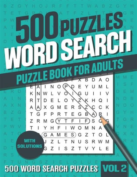 500 Word Search Puzzle Book For Adults Very Big Word Find Puzzle Book