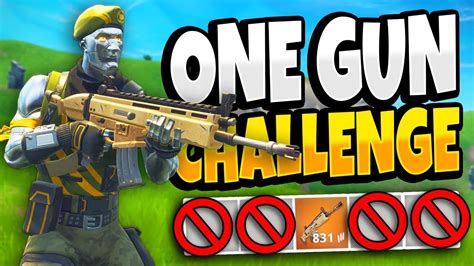 The One Gun Challenge In Fortnite Battle Royale Youtube