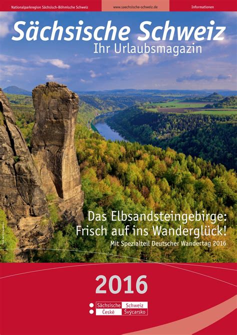 Urlaubsmagazin Saechsische Schweiz 2016 By Tourismusverband Sächsische