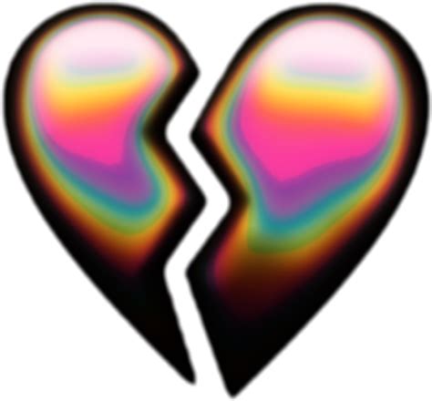 Download Heart Emoji Holographic Brokenheart Freetoedit Broken Heart
