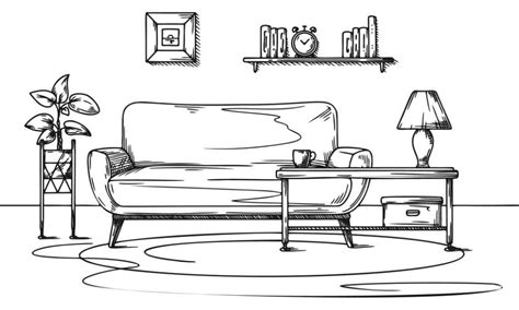 How To Draw A Living Room