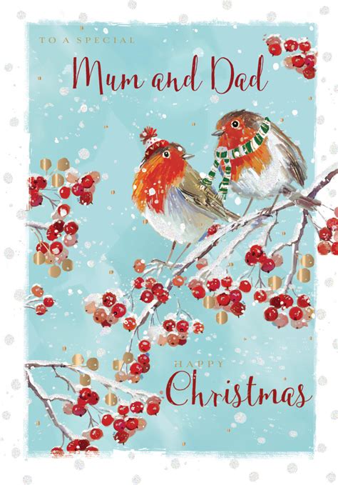 to a special mum and dad christmas greeting card cards