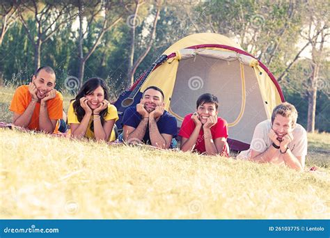 Group Of People Camping Royalty Free Stock Photo Image