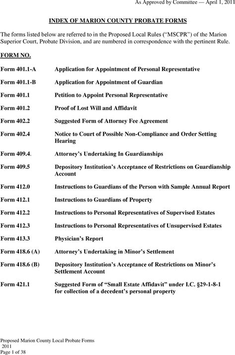 Marion County Indiana Court Forms