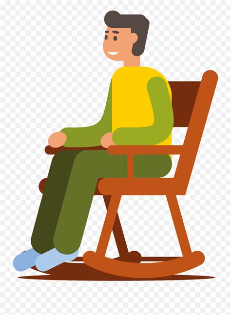 Man In Rocking Chair Clipart Man Sitting On Chair Clipart Png Emoji
