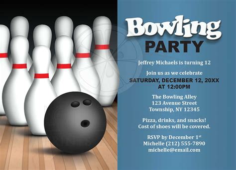 Bowling Invitation Children Birthday Free Invitations Danniversaire