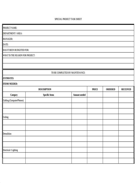 Free 6 Task Sheet Examples And Samples In Pdf Doc Examples