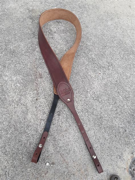 Handmade Leather Banjo Strap Bluegrass Style Whitaker Leather
