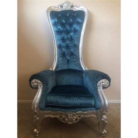 Teal Bluesilver Royal Throne Chair Platinum Prop House Inc