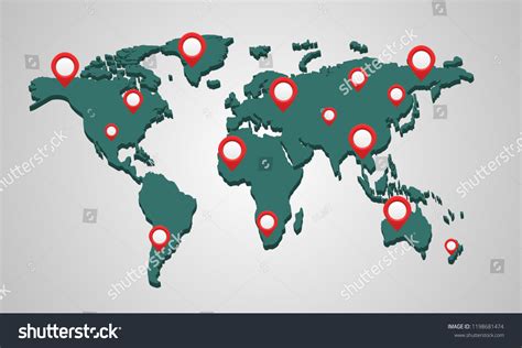 3d World Map With Pins Gpsnavigator Travel Royalty Free Stock