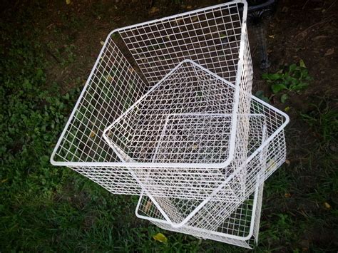 Large Metal Wire Crates Vintage Wire Baskets Set Of Three By