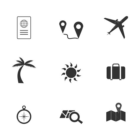 Travel Silhouette Vector Png Travel Vector Icon Set Tour Sign
