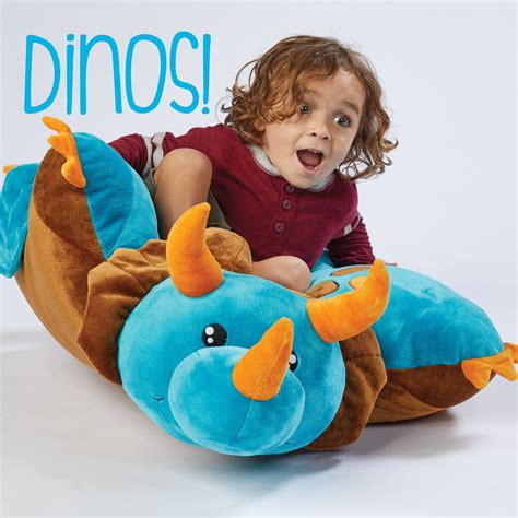 Blue Dinosaur Jumbo 30 Pillow Pet Animal Pillows Cuddly Pillow