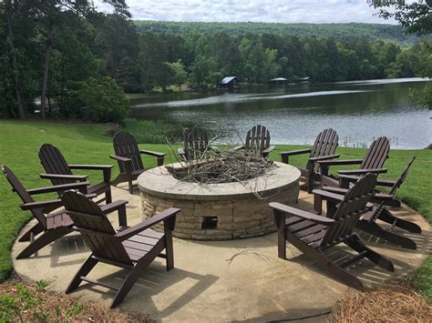 POLYWOOD Adirondack Chairs By Fire Pit At The Lake For Sale At ABSCO In Birmingham Alabama 