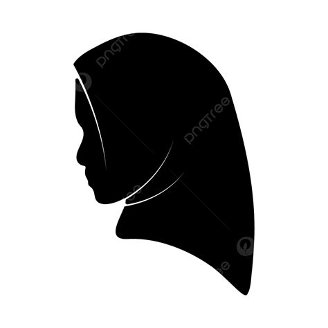 Gambar Vektor Siluet Jilbab Jilbab Muslim Perempuan Png Dan Vektor