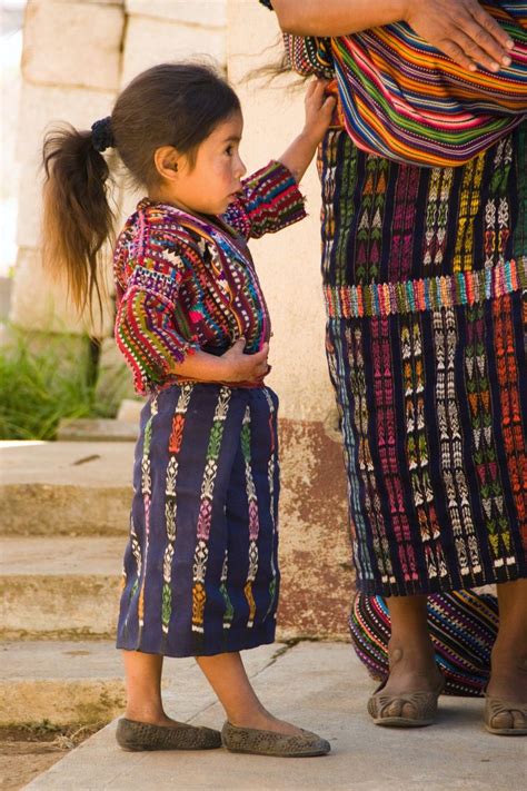 An Adorable Guatemalan Girl Dressed In Her Huipil The Traditional