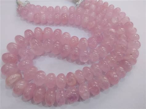 Natural Pink Morganite Gemstone Smooth Rondelle Stone Beads 10 21 Mm