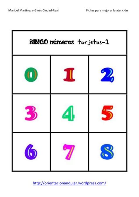 Recursos Tic Para EducaciÓn Infantil Bingo De NÚmeros