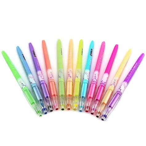 12 Pastel Colored Gel Pens With Plastic Case For Scrapbooks Greeting