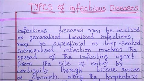 Write And Explain An Types Of Infectious Diseases In Englishessay