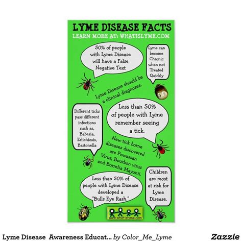Lyme Disease Awareness Educational Facts Poster Zazzle Lyme Disease