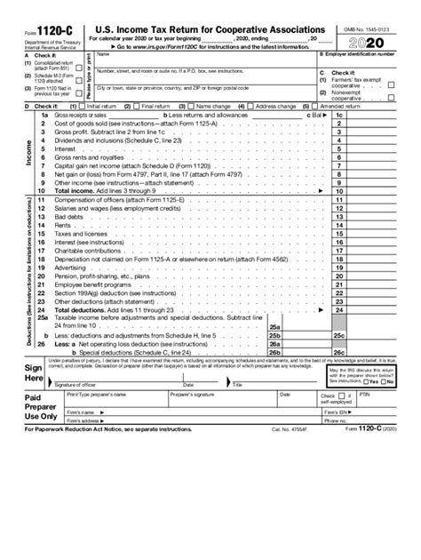 2020 Form Irs 1120 C Fill Online Printable Fillable Blank Pdffiller