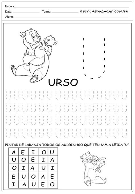 Atividade Da Vogal U