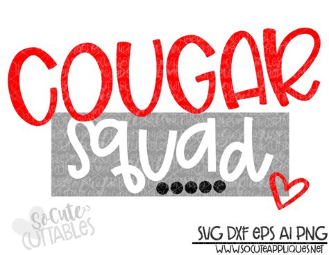 Cougar Squad Svg Cougar Team Spirit Svg Football Svg Etsy
