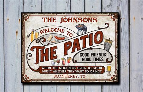 Personalized Welcome To The Patio Metal Sign Backyard Metal Etsy
