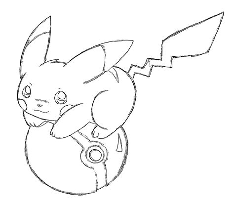 Pikachu On Pokeball Coloring Page