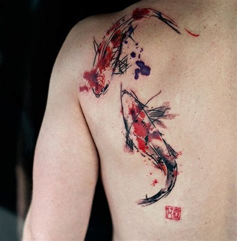 Watercolor Tattoo By The Urbanist Lab Japanese Koi Fish Tattoo Koi