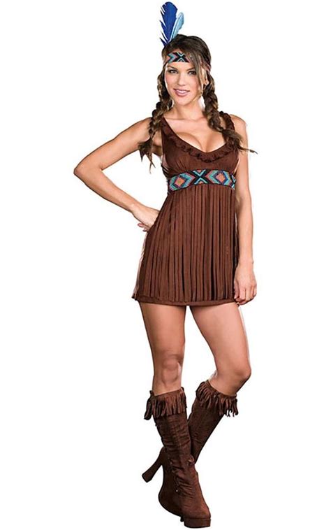 Tribal Trouble Sexy Indian Princess Pocahontas Adult Womens Fancy Dress Costume Ebay
