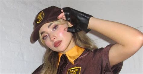 Sabrina Carpenter Rocks Sexy Ups Delivery Driver Costume For Halloween Bootymotiontv