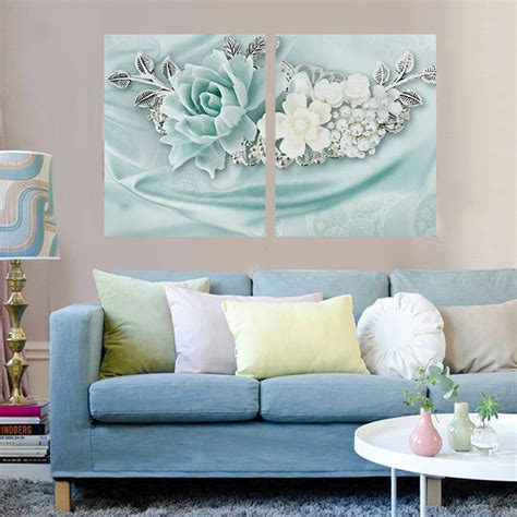 2 Panel Home Decor Pictures 3d Flower Wall Art Posters And