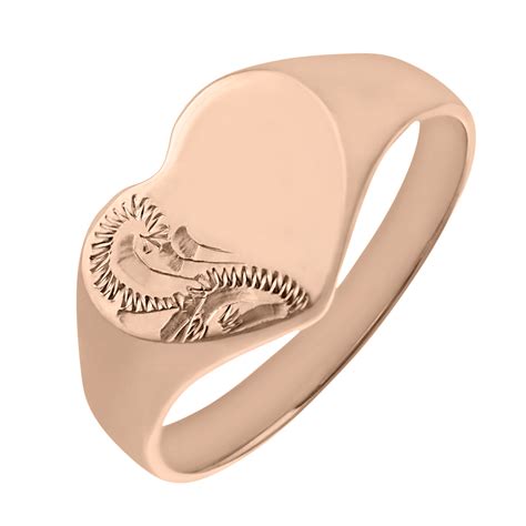 Solid 9ct Rose Gold Ladies Engraved Heart Ring Ladies 9ct Rose Gold