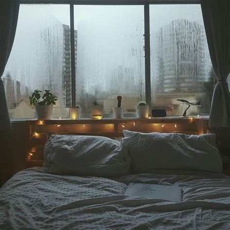 Rainy Day Window Bed Plants Relax In 2019 Aesthetic