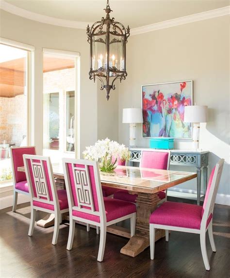 Pink Dining Room Chairs Dining Room Decor Dining Room Contemporary